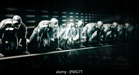 Datennetz auf ein Firmensystem als Kunst Stockfoto