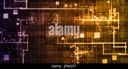 Digital Security-Branche durch die Online-Daten-Kunst Stockfoto