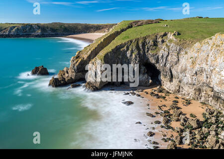 Lorts Höhle, Stackpole Warren, Pembrokeshire Coast National Park, Bosherston, Wales, UK Stockfoto