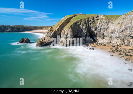 Lorts Höhle, Stackpole Warren, Pembrokeshire Coast National Park, Bosherston, Wales, UK Stockfoto