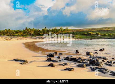 Anakena Strand, Easter Island, Chile Stockfoto