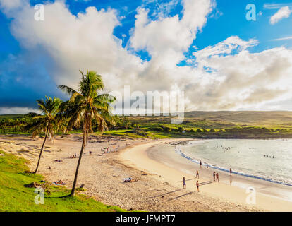 Anakena Strand, Easter Island, Chile Stockfoto