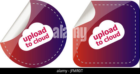 Aufkleber Label set Business Tag mit auf Word cloud hochladen Stockfoto