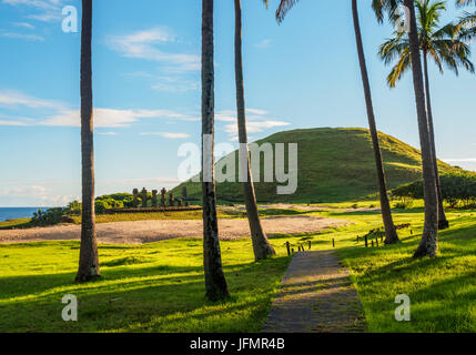 Anakena Strand, Easter Island, Chile Stockfoto