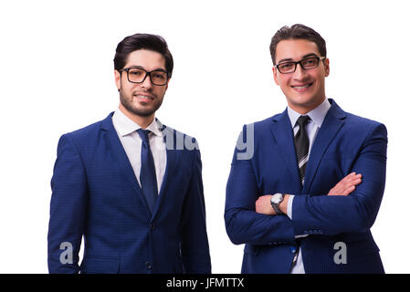 Zwei Geschäftsleute auf dem weißen Hintergrund isoliert Stockfoto