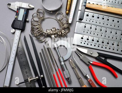 Juwelier tools Hintergrund Stockfoto