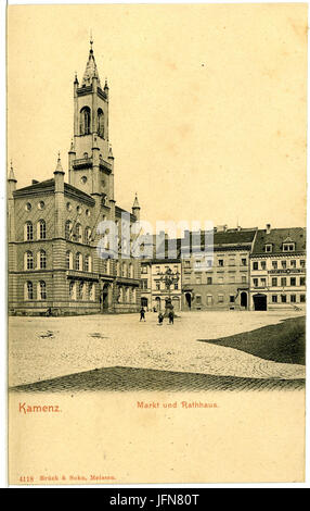 04118-Kamenz-1903-Markt Mit Rathaus-Brück & Sohn Kunstverlag Stockfoto