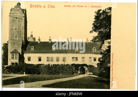 04254-Strehla-1903-Schloß Mit Turm Und 1. Schlosshof-Brück & Sohn Kunstverlag Stockfoto