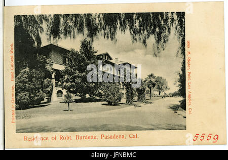 05559-Pasadena-1904-Residenz der Robt. Burdette-Brück & Sohn Kunstverlag Stockfoto