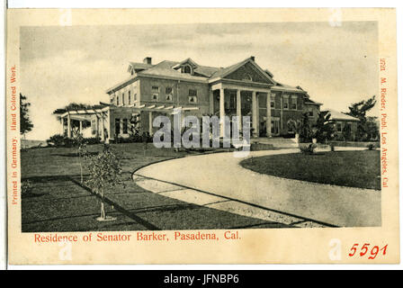 05591-Pasadena-1904-Residence von Senator Barker, Pasadena-Brück & Sohn Kunstverlag Stockfoto