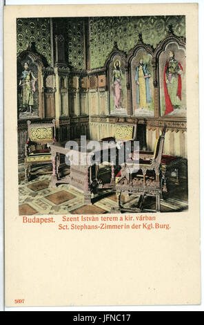 05697-Budapest-1905-Stefanszimmer in der Königlichen Burg-Brück & Sohn Kunstverlag Stockfoto