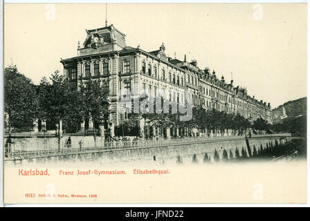 06012-Karlsbad-1905-Franz-Josef-Gymnasium, Elisabethquai-Brück & Sohn Kunstverlag Stockfoto