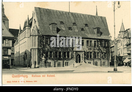 06610-Quedlinburg-1905-Rathaus Mit Roland Brück & Sohn Kunstverlag Stockfoto