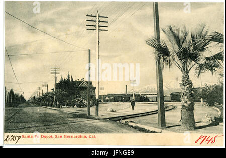 08145-San Bernardino-1906-Santa Fe Depot-Brück & Sohn Kunstverlag Stockfoto