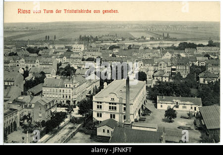 09512-Riesa-1908-Vom Turm der Trinitatiskirche aus gesehen...gabs-Brück & Sohn Kunstverlag Stockfoto