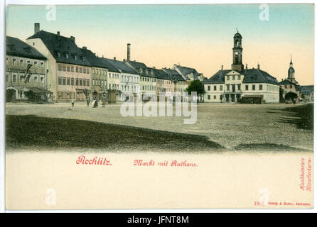 01862-Rochlitz-1901-Markt Mit Rathaus-Brück & Sohn Kunstverlag Stockfoto