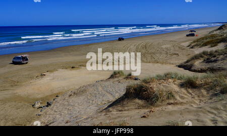 90 Mile Beach, North Island, Neuseeland Stockfoto