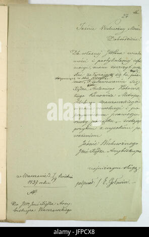 AGAD Zapiski Sporządzone w Komisji Rządowej Spraw Wewnętrznych ich Duchownych Dotyczące Patriotycznej Postawy ks. Antoniego Kotowskiego Stockfoto