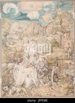 Albrecht Dürer - Maria unter einer Vielzahl von Tieren, c. 1503 - Google Art Project Stockfoto