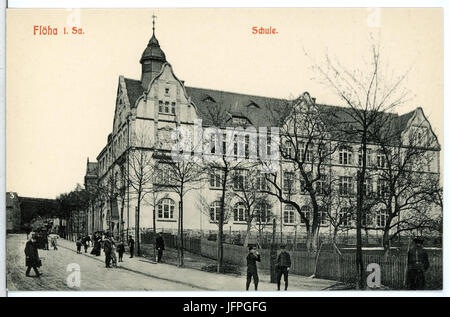 12085-Flöha-1910-Schule-Brück & Sohn Kunstverlag Stockfoto