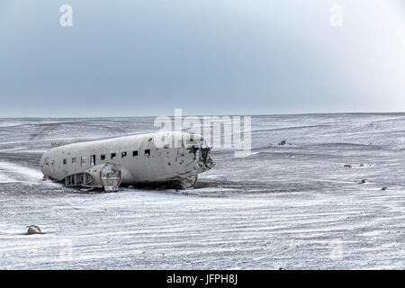 Flugzeug Wrack in Island Stockfoto