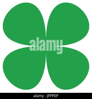 Vierblättriges Kleeblatt Symbol. Einfache flache Symbol für Glück, Glück Konzepte Stock Vektor