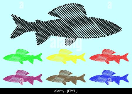 Äsche Silhouette Vektor, (Thymallus Thymallus), Stock Vektor