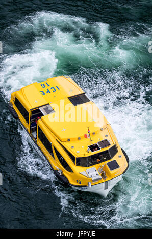 Tender Boot von kreuzfahrtschiff AIDAsol in den Geirangerfjord, Norwegen Stockfoto