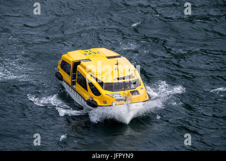 Tender Boot von kreuzfahrtschiff AIDAsol in den Geirangerfjord, Norwegen Stockfoto