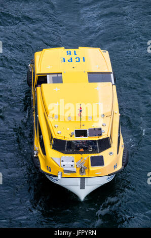 Tender Boot von kreuzfahrtschiff AIDAsol in den Geirangerfjord, Norwegen Stockfoto