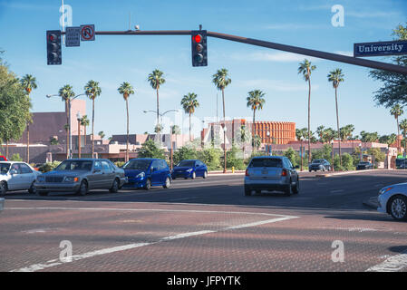 Blick vom University Street, Phoenix in der Innenstadt, Hauptstadt des Staates Arizona, USA Stockfoto