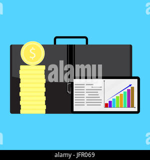 Finanzielles Wachstum in der Wirtschaft. Finanzielle Planung, Wachstumsfinanzierung Graph Investitionen, Vektor-illustration Stockfoto