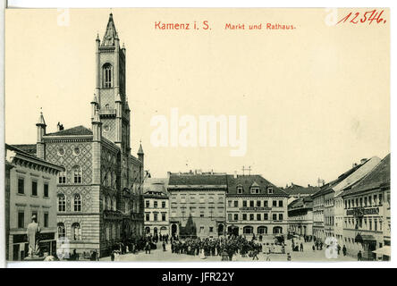 12546-Kamenz-1911-Markt Mit Rathaus-Brück & Sohn Kunstverlag Stockfoto