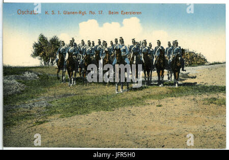 14760-Oschatz-1912-1. Königlich Sächsische Ulanen-Regiment Nr. 17 - Beim Exerzieren-Brück & Sohn Kunstverlag Stockfoto