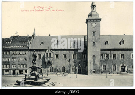 15663-Freiberg-1913-Rathaus Und Denkmal Otto des Reichenbach-Brück & Sohn Kunstverlag Stockfoto