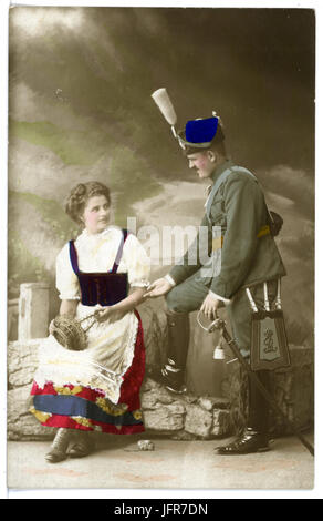 16019-Meißen-1913-Husaren Im Garten Der Schütze-Brück & Sohn Kunstverlag Stockfoto