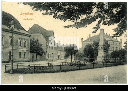 16420-Zwenkau-1913-Kirchplatz-Brück & Sohn Kunstverlag Stockfoto
