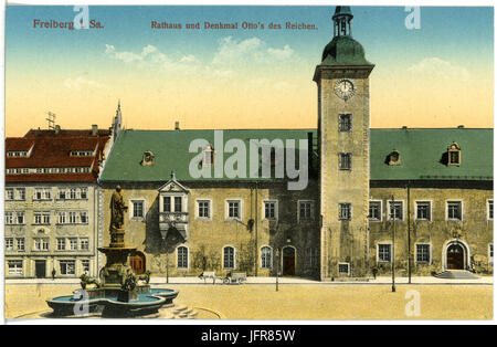 16536-Freiberg-1913-Rathaus Und Denkmal Otto des Reichenbach-Brück & Sohn Kunstverlag Stockfoto