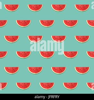 Nahtlose Muster mit Scheiben Wassermelone Stock Vektor