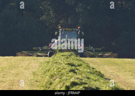 Landwirtschaft im Vereinigten Königreich. Vorbereitung und bringen im Winter Futter für das Vieh und die Pferde. Stockfoto