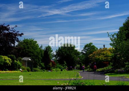 Northernhay Gardens, Band Stand an einem sonnigen Sommer Tag. Exeter, Devon, Großbritannien. Juli 2017. Stockfoto