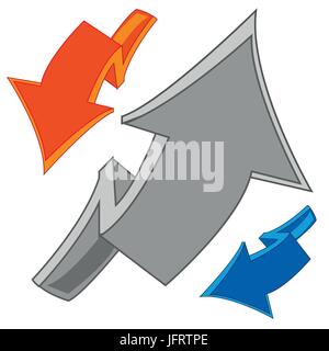 Pfeile, um Hinweise auf weiß Stock Vektor