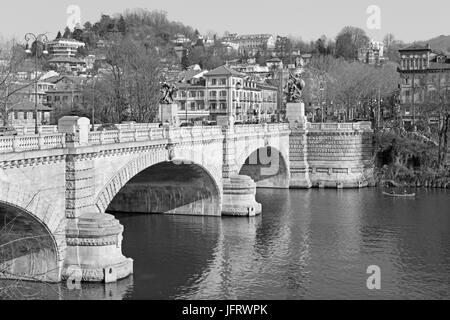 Turin - die Brücke Umberto ich. Stockfoto