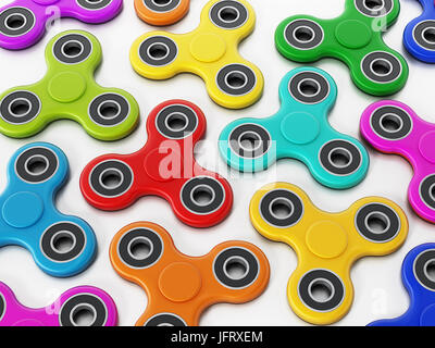 Zappeln Sie Spinner isoliert auf weißem Hintergrund. 3D Illustration. Stockfoto