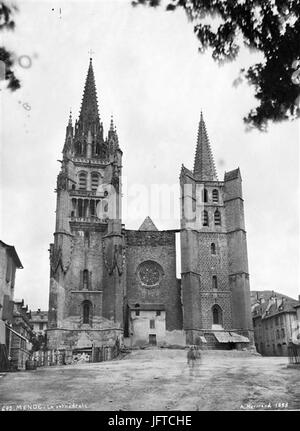 04-Fassade Occidentale De La Cathédrale Notre-Dame et Saint-Privat À Mende (Alfred-Nicolas Normand, 1888) Stockfoto