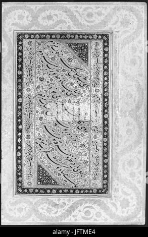 Shah Jahan auf einer Terrasse, hält ein Anhänger Set mit seinem Porträt, Folio aus dem Shah Jahan Album traf 181891 Stockfoto