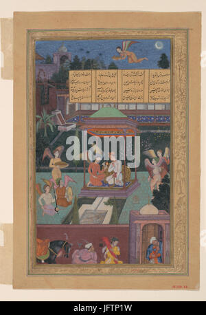 Die Geschichte der Prinzessin von der blauen Pavillion-The Jugend der Rum ist unterhalten in einem Garten von einer Fee und ihre Jungfrauen, Folio ein Chadidscha (Quintett) von Amir Khusrau Dihlavi MET DP120808 Stockfoto