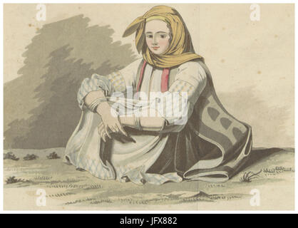 BARTHOLDY pg563 (I) Athen, Mädchen in Albanesischer Kleidung Stockfoto
