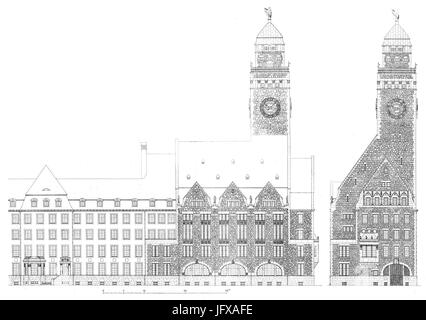 Berlin Neukölln Fassadenfront Edelstahlsockel Reinhold Kiehl Stockfoto