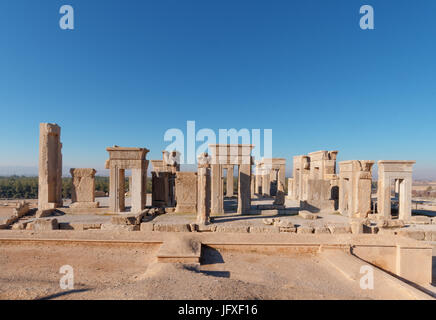 Der Palast von Darius wurde auf der Süd-West von Apadana Palast errichtet. In alten persischen wurde Tačara genannt. Stockfoto